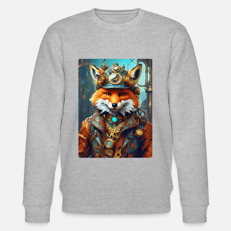 Steampunk Firefighter Fuchs 1.15 - Stanley/Stella Unisex Bio-Sweatshirt CHANGER - Grau meliert
