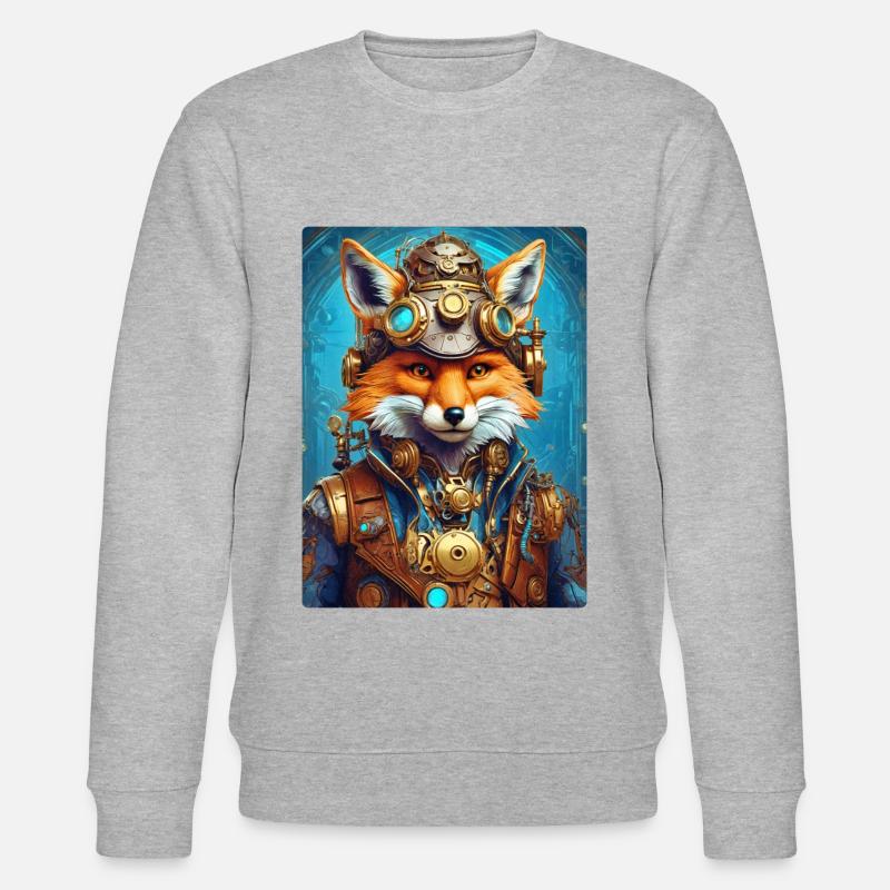 Steampunk Firefighter Fuchs 1.17 - Stanley/Stella Unisex Bio-Sweatshirt CHANGER  - Grau meliert