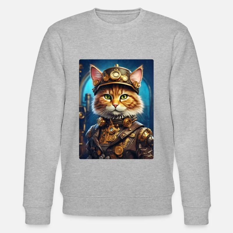 Chat steampunk 1.3 - Sweat bio CHANGER Stanley/Stella Unisexe - gris chiné