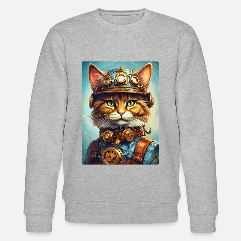 Chat steampunk 1.15 - Sweat bio CHANGER Stanley/Stella Unisexe - gris chiné