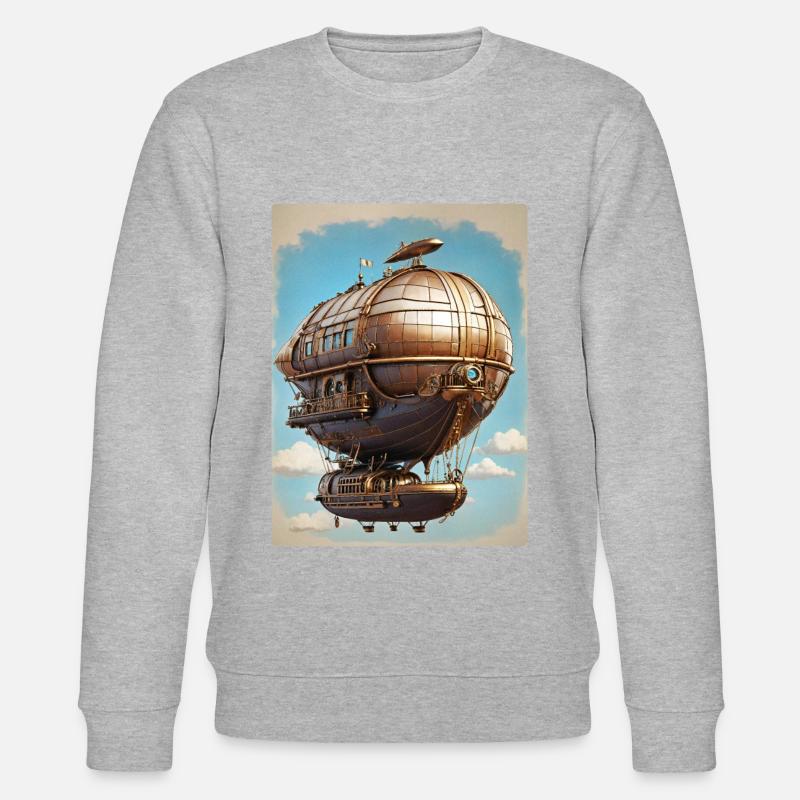 Steampunk Luftschiff 1.6 - Stanley/Stella Unisex Bio-Sweatshirt CHANGER  - Grau meliert