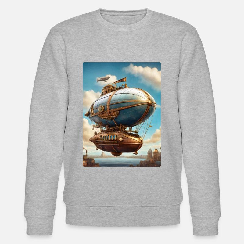 Dirigeable Steampunk 1.10 - Sweat bio CHANGER Stanley/Stella Unisexe - gris chiné