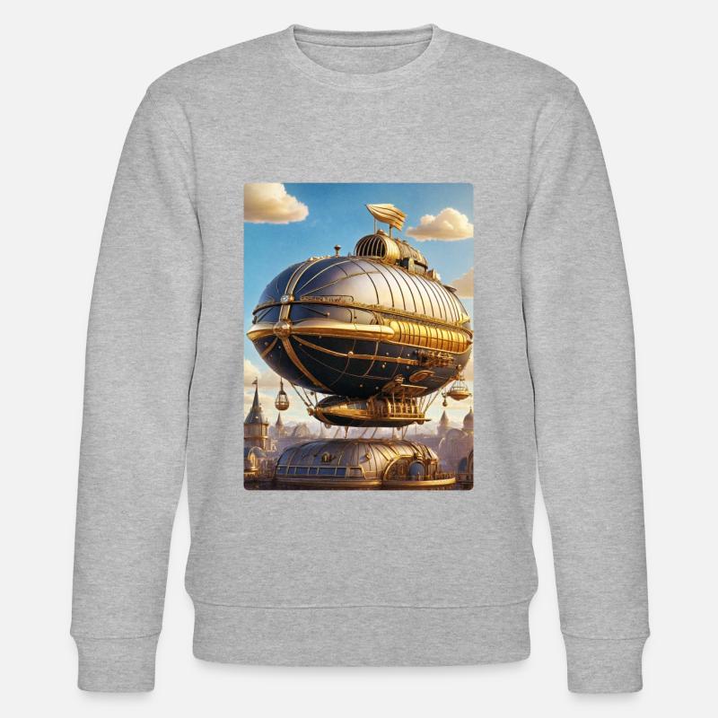 Steampunk Luftschiff 1.11 - Stanley/Stella Unisex Bio-Sweatshirt CHANGER  - Grau meliert