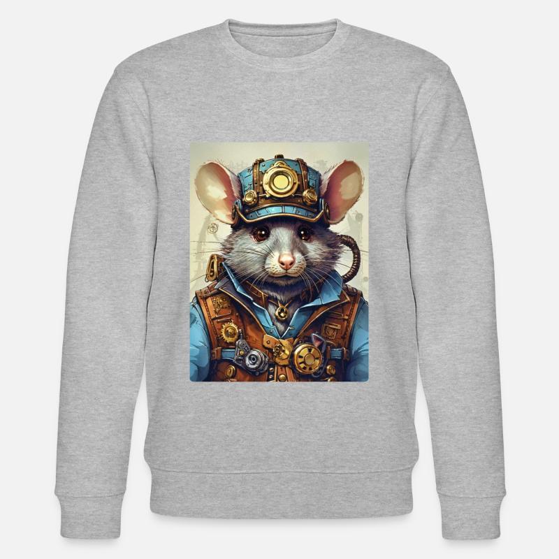 Rat steampunk 1.11 - Sweat bio CHANGER Stanley/Stella Unisexe - gris chiné