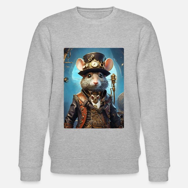 Steampunk Ratte 1.12 - Stanley/Stella Unisex Bio-Sweatshirt CHANGER  - Grau meliert