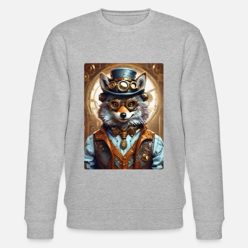 Steampunk Wolf 1.5 - Stanley/Stella Unisex Bio-Sweatshirt CHANGER  - Grau meliert