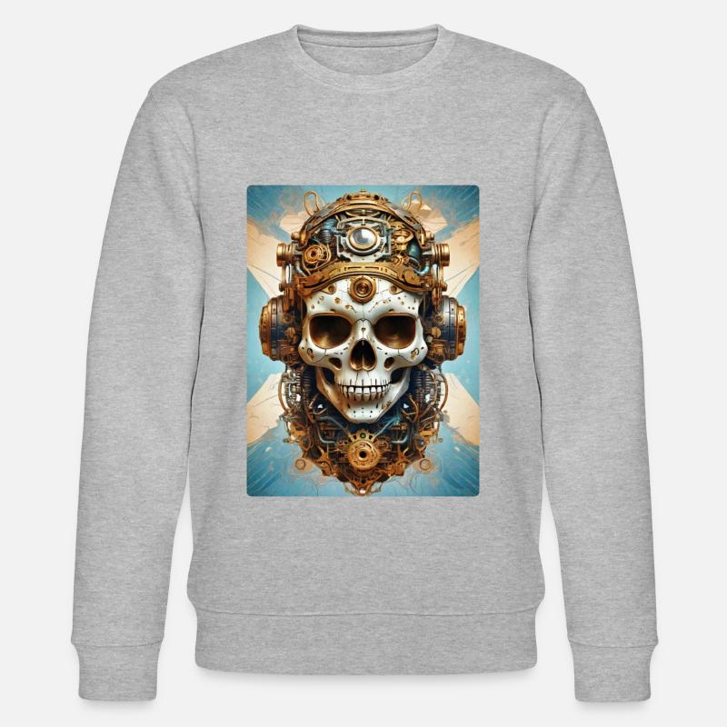 Steampunk Skull 1.2 - Stanley/Stella Unisex Bio-Sweatshirt CHANGER  - Grau meliert