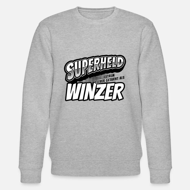 Superheld, clever getarnt als Winzer - Stanley/Stella Unisex Bio-Sweatshirt CHANGER  - Grau meliert