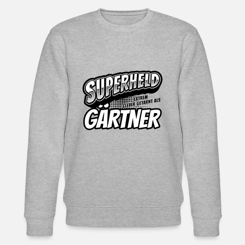 Superheld, clever getarnt als Gärtner - Stanley/Stella Unisex Bio-Sweatshirt CHANGER  - Grau meliert