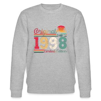 Né 1998 25ème anniversaire Cadeau homme / femme - Sweat bio CHANGER Stanley/Stella Unisexe - gris chiné - Devant - Nik (191cm) & Marisol (170cm)