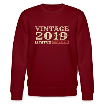 2019 Vintage :5e Anniversaire Cadeau Rétro Unique - Sweat bio CHANGER Stanley/Stella Unisexe - bordeaux - Devant - Nik (191cm) & Marisol (170cm)