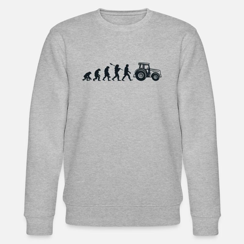 Darwin Evolution für Landwirte 🚜 - Stanley/Stella Unisex Bio-Sweatshirt CHANGER  - Grau meliert