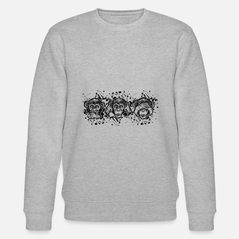 Drei Affen - Stanley/Stella Unisex Bio-Sweatshirt CHANGER  - Grau meliert