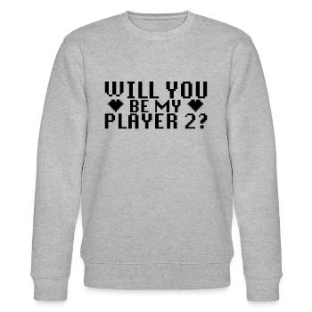 WILL YOU MARRY ME - PLAYER 2 - PROPOSITION - SE MARIER - Sweat bio CHANGER Stanley/Stella Unisexe - gris chiné - Devant - Nik (191cm) & Marisol (170cm)