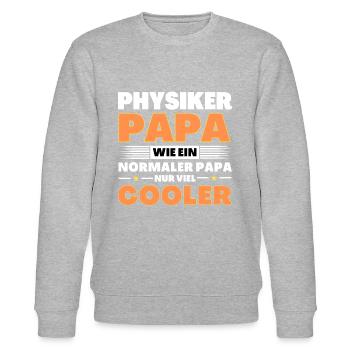 Physiker Papa wie ein normaler nur viel cooler - Stanley/Stella Unisex Bio-Sweatshirt CHANGER  - Grau meliert - Vorne - Nik (191cm) & Marisol (170cm)