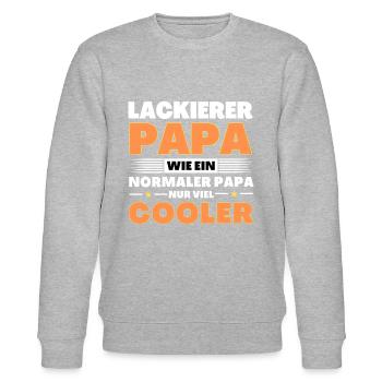 Lackierer Papa wie ein normaler nur viel cooler - Stanley/Stella Unisex Bio-Sweatshirt CHANGER  - Grau meliert - Vorne - Nik (191cm) & Marisol (170cm)