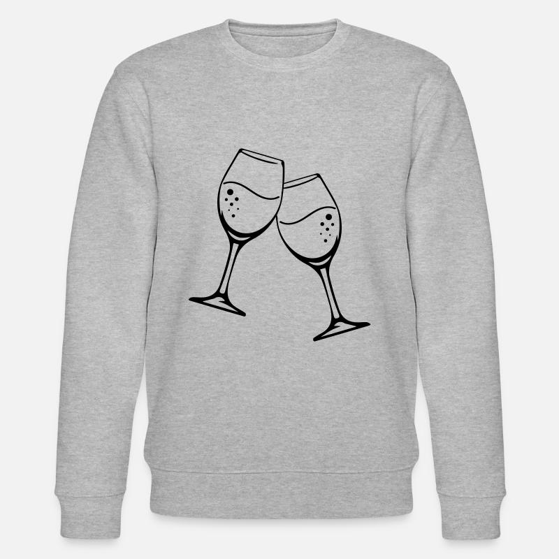 sekt glas icon - Stanley/Stella Unisex Bio-Sweatshirt CHANGER  - Grau meliert
