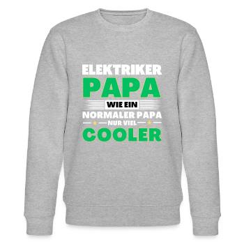 Elektriker Papa wie ein normaler nur viel cooler - Stanley/Stella Unisex Bio-Sweatshirt CHANGER  - Grau meliert - Vorne - Nik (191cm) & Marisol (170cm)