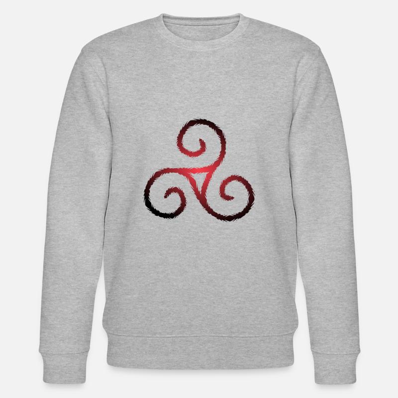 Symbole celtique triskele triple spirale - Sweat bio CHANGER Stanley/Stella Unisexe - gris chiné