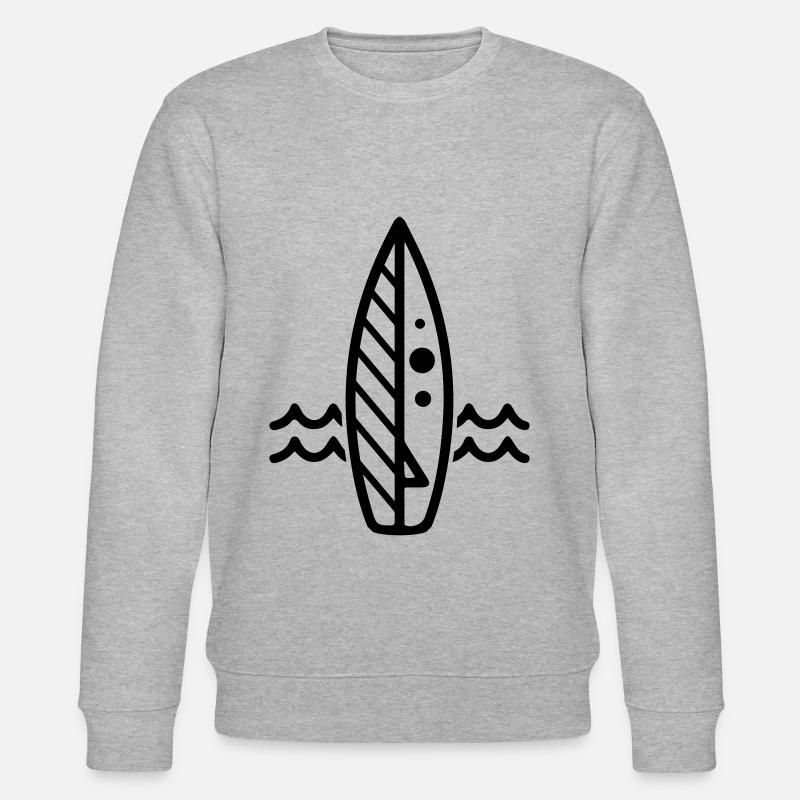 Surfboard icon icon - Stanley/Stella CHANGER Unisex Organic Sweatshirt - heather grey
