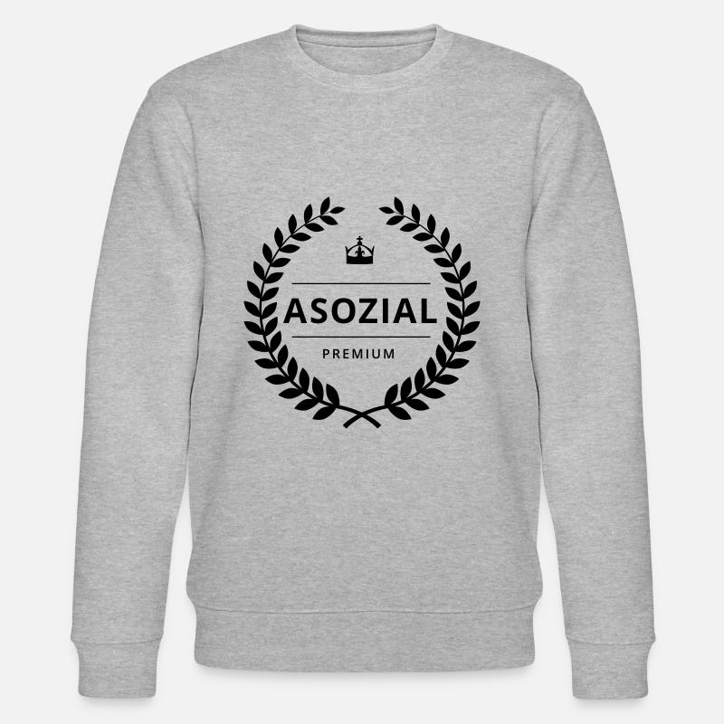 ASOZIAL PREMIUM - Badge - Stanley/Stella Unisex Bio-Sweatshirt CHANGER  - Grau meliert