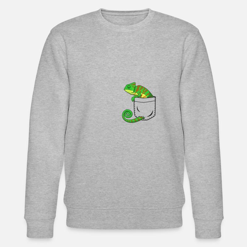 Chameleon Reptil Geschenk - Stanley/Stella Unisex Bio-Sweatshirt CHANGER  - Grau meliert