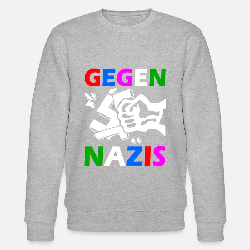 Gegen nazis faust - Stanley/Stella Unisex Bio-Sweatshirt CHANGER  - Grau meliert