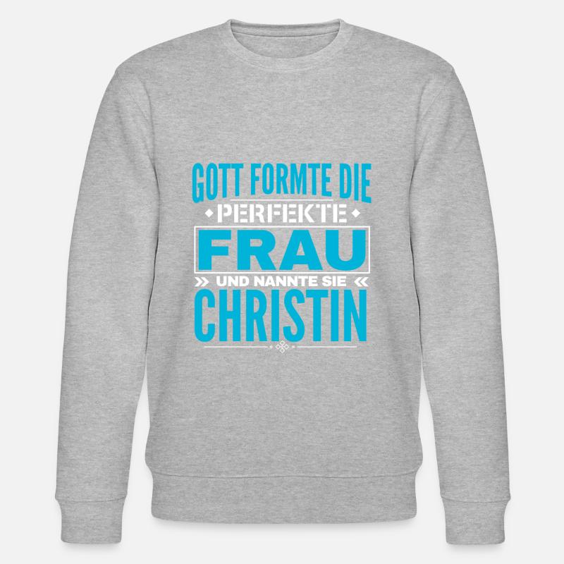 Christin Name Design - Stanley/Stella Unisex Bio-Sweatshirt CHANGER  - Grau meliert