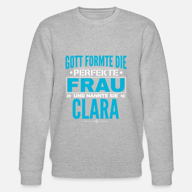 Clara Name Design - Stanley/Stella Unisex Bio-Sweatshirt CHANGER  - Grau meliert