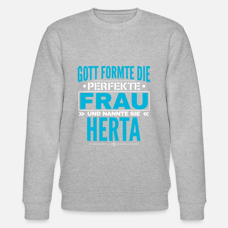 Herta Name Design - Stanley/Stella Unisex Bio-Sweatshirt CHANGER  - Grau meliert