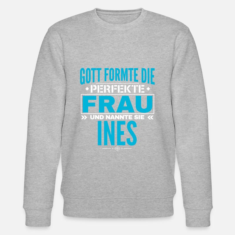 Ines Name Design - Stanley/Stella Unisex Bio-Sweatshirt CHANGER  - Grau meliert