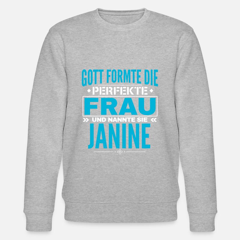 Janine Name Design - Stanley/Stella Unisex Bio-Sweatshirt CHANGER  - Grau meliert