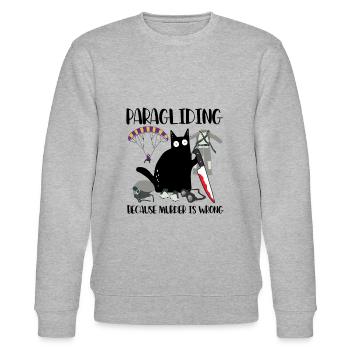 Paragliding Because Murder Is Wrong Paraglider - Stanley/Stella CHANGER Unisex Organic Sweatshirt - heather grey - Front - Nik (191cm) & Marisol (170cm)