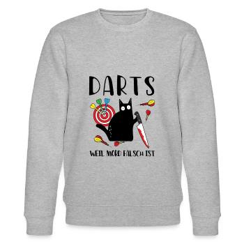 Darts Weil Mord Falsch Ist Dartspieler - Stanley/Stella Unisex Bio-Sweatshirt CHANGER  - Grau meliert - Vorne - Nik (191cm) & Marisol (170cm)