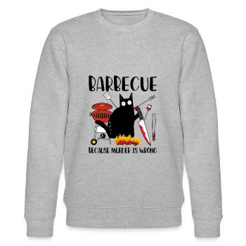 Barbecue parce que le meurtre est un mauvais chat noir - Sweat bio CHANGER Stanley/Stella Unisexe - gris chiné - Devant - Nik (191cm) & Marisol (170cm)