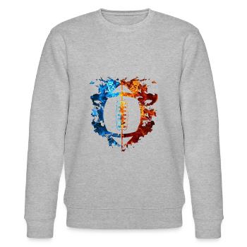 Football Rot Blau Feuer Sport Footballliebhaber - Stanley/Stella Unisex Bio-Sweatshirt CHANGER  - Grau meliert - Vorne - Nik (191cm) & Marisol (170cm)