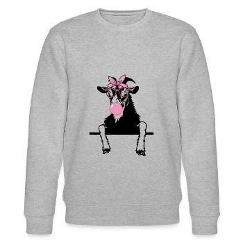 Ziege kaut Kaugummi - Stanley/Stella Unisex Bio-Sweatshirt CHANGER  - Grau meliert - Vorne - Nik (191cm) & Marisol (170cm)