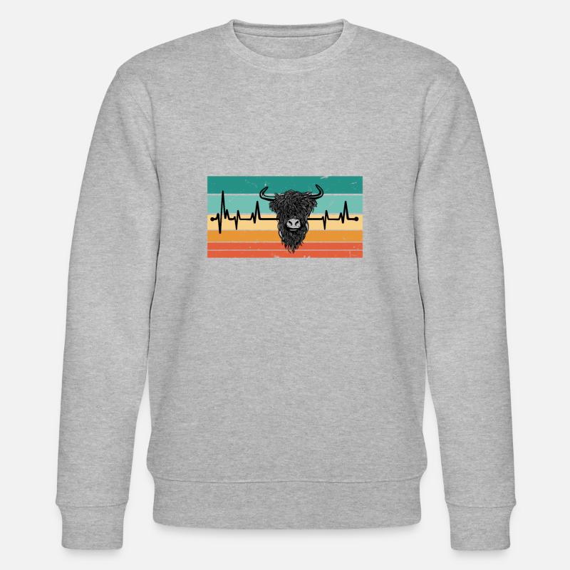 Herzschlag Ochse - Stanley/Stella Unisex Bio-Sweatshirt CHANGER - Grau meliert