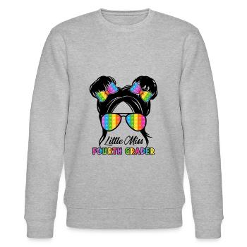 Little Miss Fourth Grade - Stanley/Stella CHANGER Unisex Organic Sweatshirt - heather grey - Front - Nik (191cm) & Marisol (170cm)