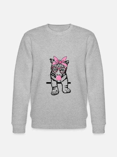 Tiger chews gum - Stanley/Stella CHANGER Unisex Organic Sweatshirt - heather grey