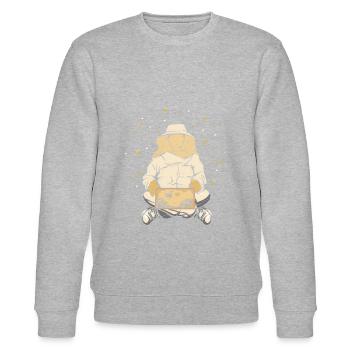 Imker Yoga - Stanley/Stella Unisex Bio-Sweatshirt CHANGER  - Grau meliert - Vorne - Nik (191cm) & Marisol (170cm)
