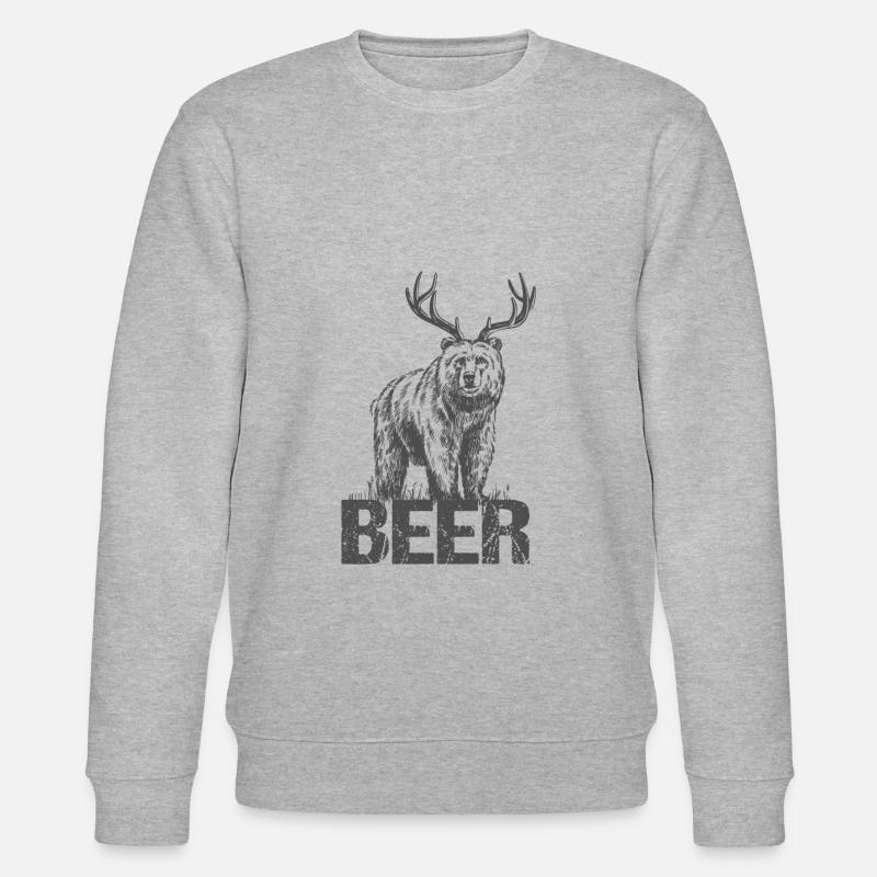 Ours avec bois Bière - Sweat bio CHANGER Stanley/Stella Unisexe - gris chiné