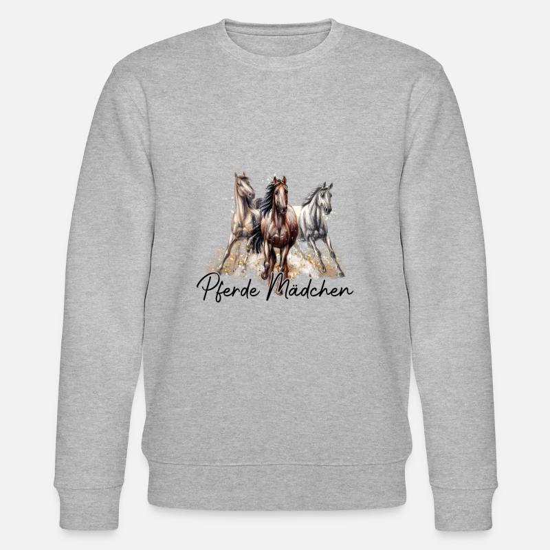 Pferde Mädchen - Stanley/Stella Unisex Bio-Sweatshirt CHANGER  - Grau meliert