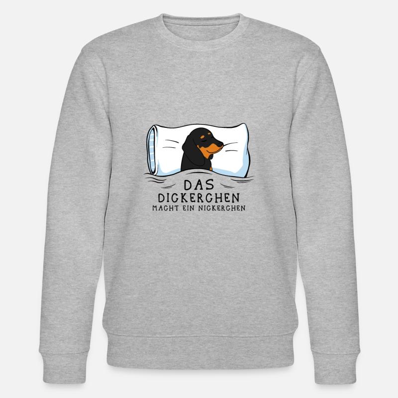 Dickerchen macht Nickerchen Dackel - Stanley/Stella Unisex Bio-Sweatshirt CHANGER  - Grau meliert