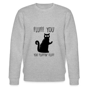 Fluff You Katze - Stanley/Stella Unisex Bio-Sweatshirt CHANGER  - Grau meliert - Vorne - Nik (191cm) & Marisol (170cm)