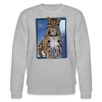 Clouded leopard - Stanley/Stella CHANGER Unisex Organic Sweatshirt - heather grey - Front - Nik (191cm) & Marisol (170cm)