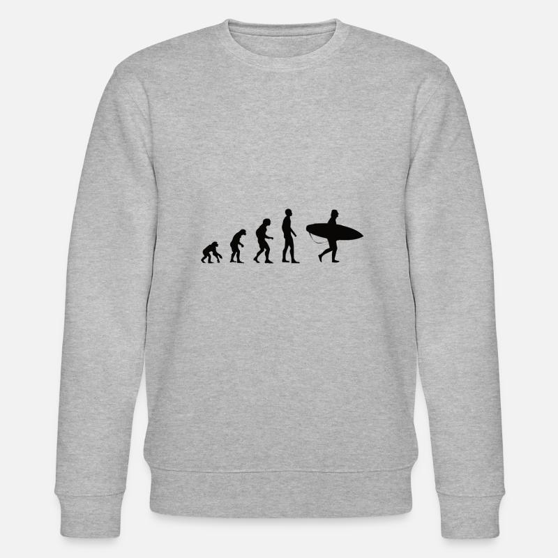 Evolution Surfen - Stanley/Stella Unisex Bio-Sweatshirt CHANGER  - Grau meliert