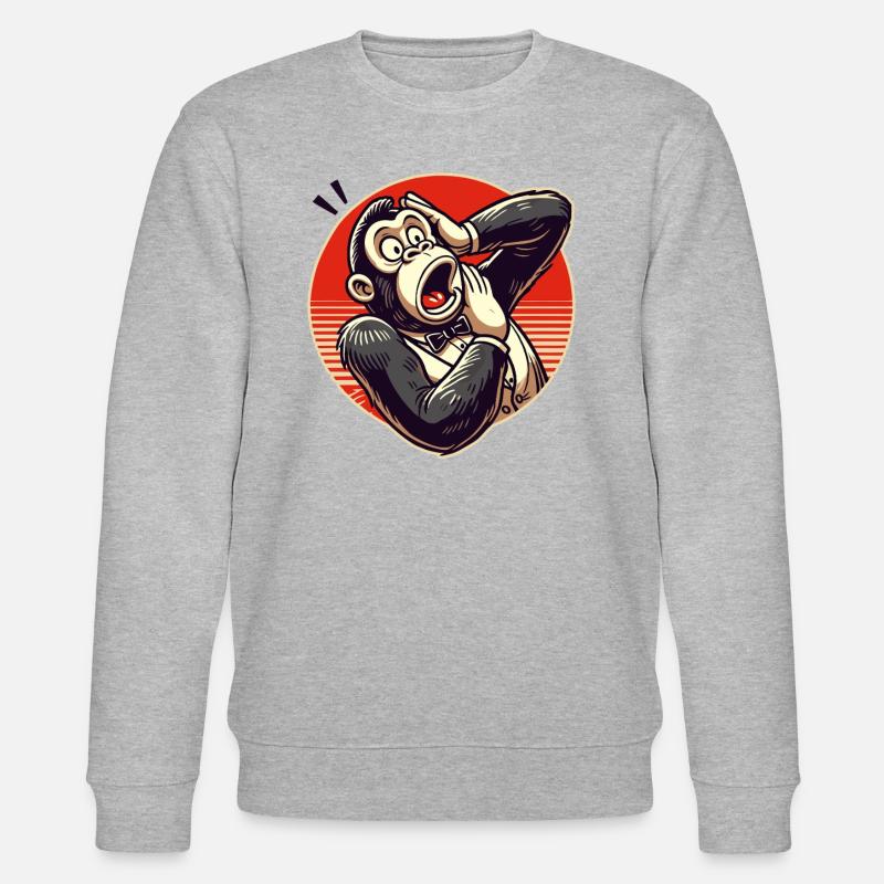 Surpris Retro Gentleman Gorilla - Sweat bio CHANGER Stanley/Stella Unisexe - gris chiné