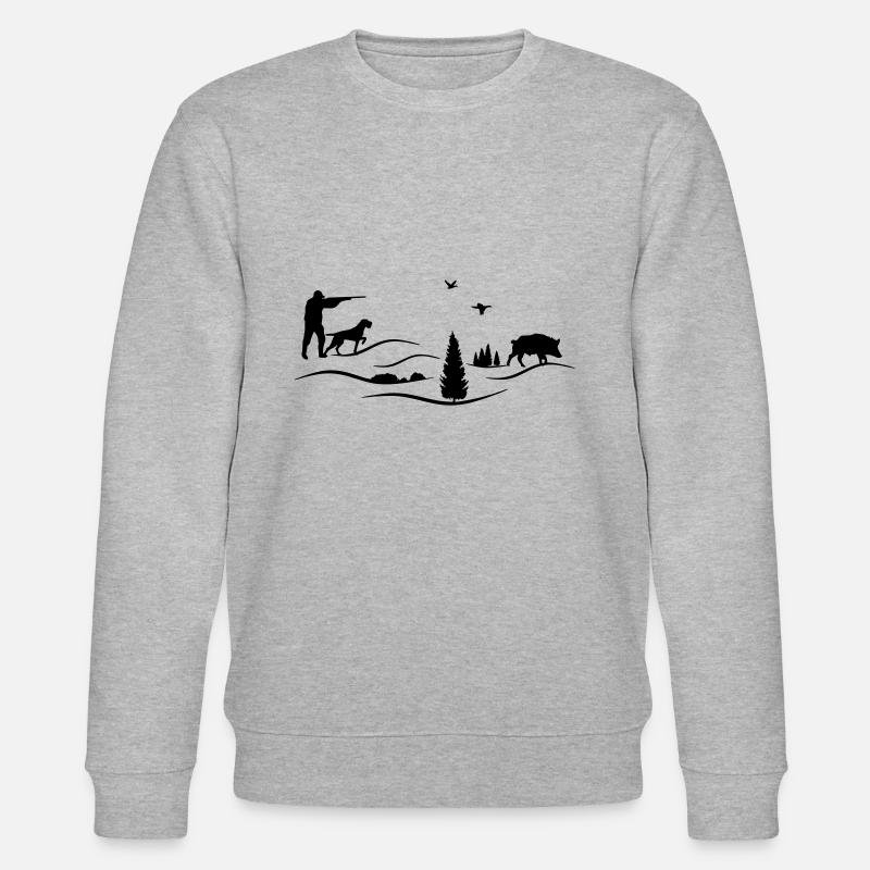 Hunter German Wirehaired Pointer - Stanley/Stella CHANGER Unisex Organic Sweatshirt - heather grey