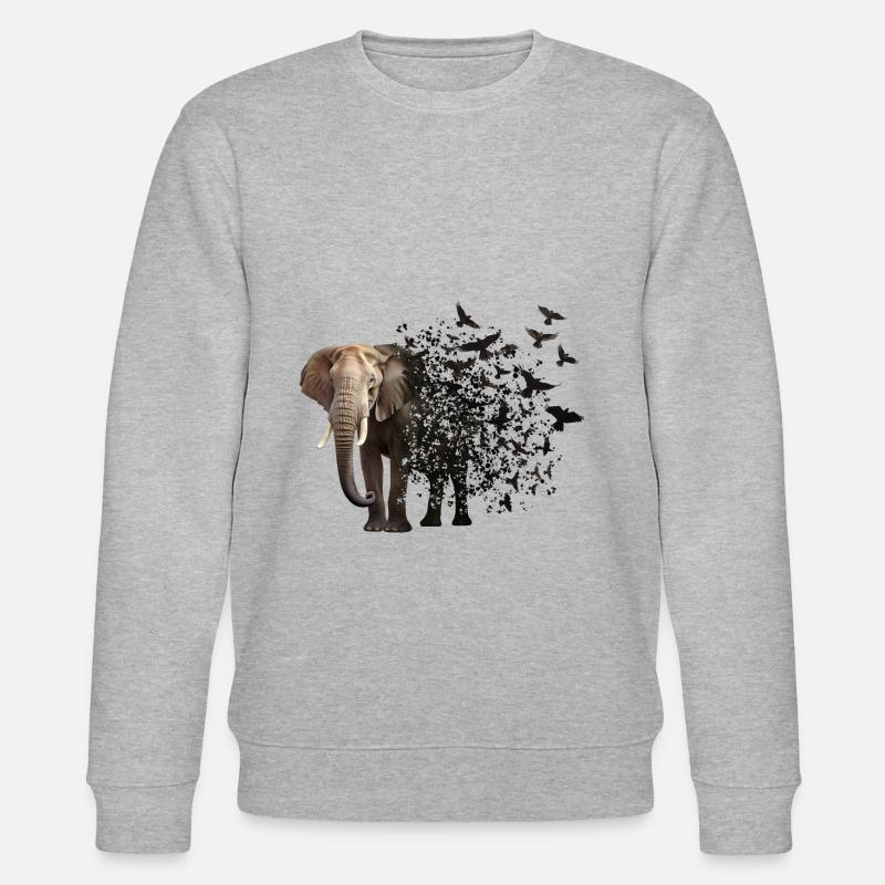 Elefant - Stanley/Stella Unisex Bio-Sweatshirt CHANGER  - Grau meliert
